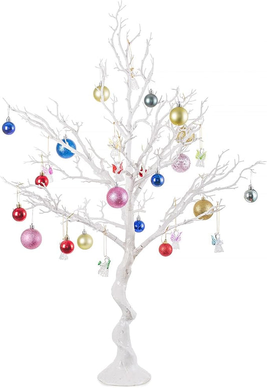 NUPTIO Artificial Christmas Tree Branch: 3.44 feet Tall White Manzanita Tree Halloween Centerpiece Wedding Centerpieces for Tables - Decorative Ornament Display Tree Branches for Weddings (1 Pc)