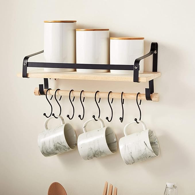 Farmlyn Creek Set of 3 White Ceramic Canisters with Airtight Wooden Bmaboo Lids - Kitchen Counter Containers - Food Storage Jars for Storing Sugar, Coffee, Snacks and Other Dry Goods (3 Sizes)