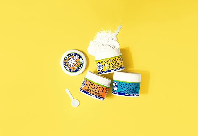 Gran's Remedy Scented Foot Powder - Effective Odor Eliminator & Moisture Absorbing Shoe Deodorizer for Shoes and Feet - Travel Size Freshness - Citrus