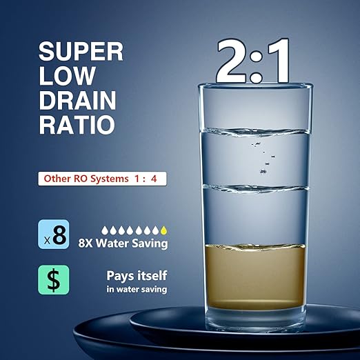 Frizzlife 1000GPD Reverse Osmosis Water Filter, Alkaline Mineral pH+ Reverse Osmosis System, 9-Stage Filtration Tankless RO Water Filter System, 2:1 Pure to Drain, Under Sink, Reduce TDS, PD1000-TAM4