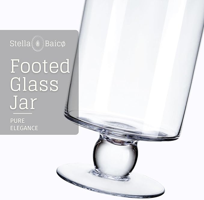 Clear Glass Apothecary Jars, Candy Jar with Lid, Elegant Decorative Jars for Wedding and Party