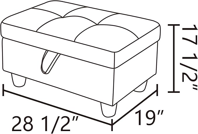 Ottoman Rectangular Storage Ottoman Bench, Footrest Stool Footstool with Lid for Living Room, Bedroom, Entryway, Brown, 28.5"x19"x17.5"