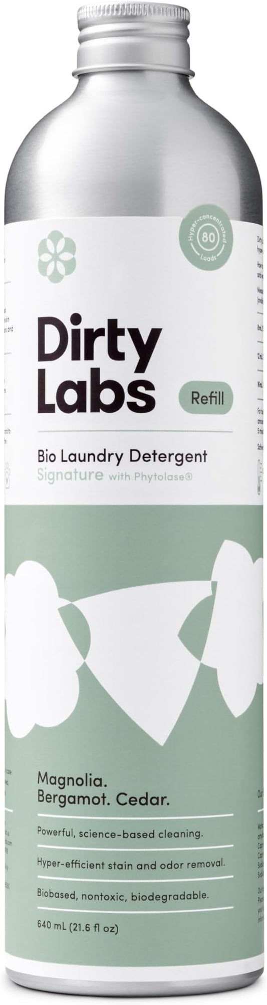 Dirty Labs | Signature Scent Bio-Liquid Laundry Detergent 80 Loads (21.6 fl oz) Hyper-Concentrated High Efficiency & Standard Machine Washing Nontoxic, Biodegradable Stain Odor Removal