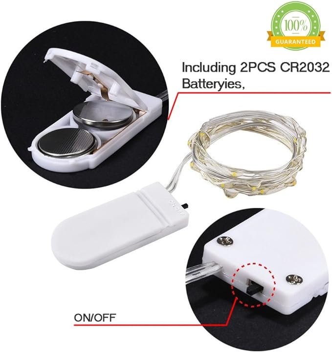 6 Pack 7Feet Starry String Lights,Fairy String Lights 20 Micro Starry Leds On Silvery Copper Wire 2pcs CR2032 Batteries Included,Works for Wedding Centerpiece,Party,Christmas Table Decor (Purple)