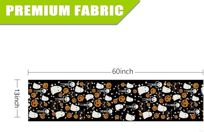 GAGEC Halloween Table Runner Black Cat Pumpkins Seasonal Kitchen Dining Table Home Outdoor Party Decorations (13'' x 60'')