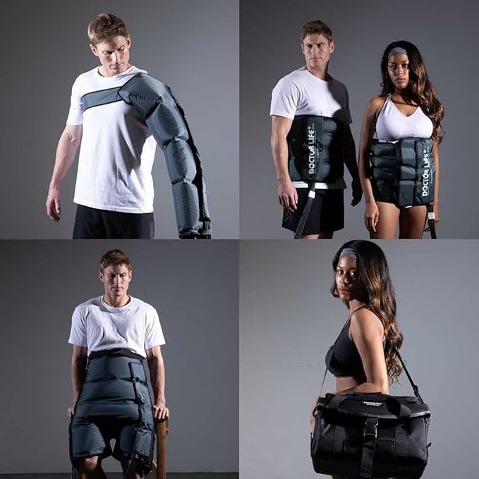 DOCTOR LIFE LX9max Full Body (A) - Sequential Air Compression Recovery System : Device + Legs (L) + Arm + Waist + Bag (FSA-HSA Approved)
