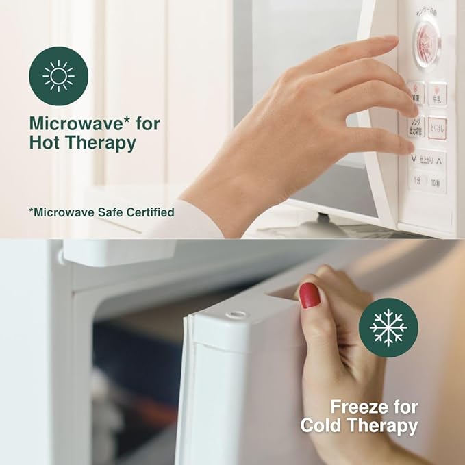 Glow Heating Pad with Flaxseed & Lavender for Hot & Cold Therapy, Microwavable Heat Pad for Back, Neck, Shoulder, Knee, Leg & Menstrual Cramp Relief, Washable & Reusable, One Size Fits All