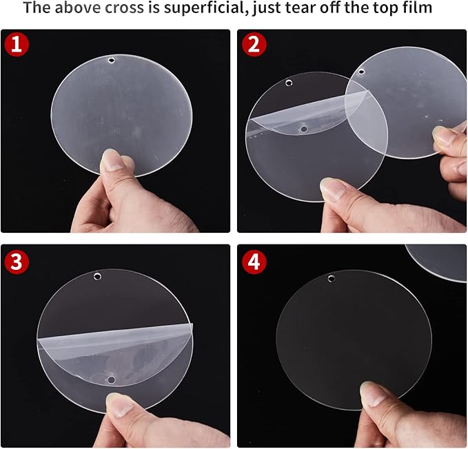 4 Inch Round Acrylic Blanks Ornament 20 Pcs Clear Acrylic Disc Circle with Holes Clear Christmas Ornaments Blanks for DIY Decor Crafting Making and Painting