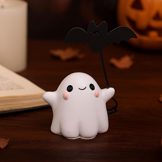 Halloween Ghost Pull Bat Statue Funny Cartoon Spooky Ornament Figurine Mini Halloween Figurine Decorations Cute Spooky Bat Statue for Home Office Car Decorations Ornament