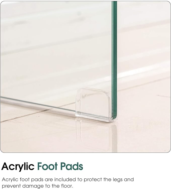 ivinta Glass Console Table with Storage, 39.4" Modern Narrow Entryway Table for Living Room, Entrance, Hallway or Bedroom 5101 (Natural Wood)