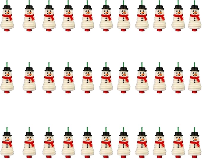 DIY Christmas Button Ornament Making Set - Snowman/Santa/Angel, Fun Holiday Craft Kit for All Ages, Ideal Xmas Tree Hanging Decor & Festive Gifts (30 pcs-C)