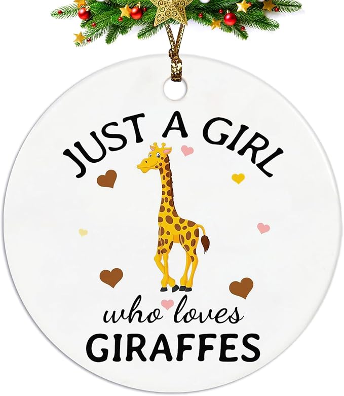 Giraffe Ornament, Giraffes Gifts for Girls Women, Just a Girl Who Loves Giraffes Ornament Keepsake Decorations