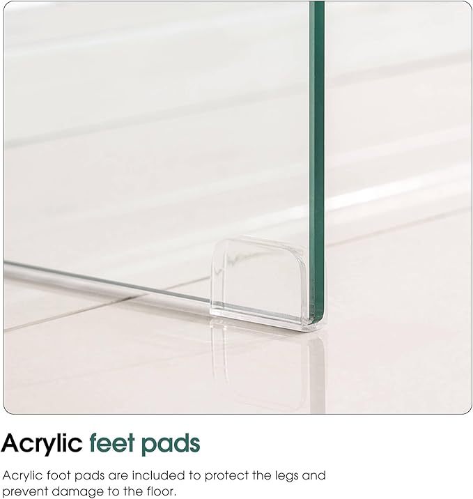 ivinta Glass Console Table with Storage, 31.5'' Modern Narrow Entryway Table for Small Space with Natural Wood Shelves for Living Room, Hallway, Foyer, Bedroom 5103 (Natural)