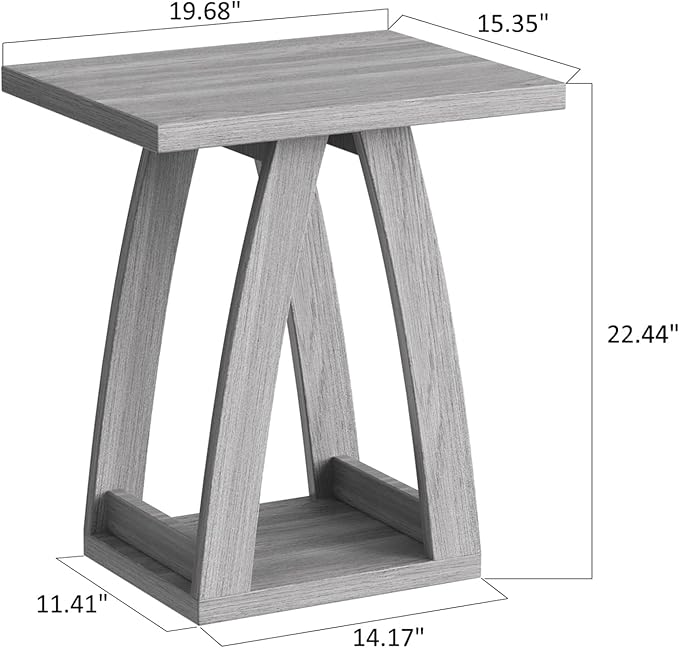 End Tables Living Room, Side Table Beside Sofa, Nightstand for Bedroom, Couch Side Table with Shelf, Modern End Table for Living Room, Grey End Table Set of 2