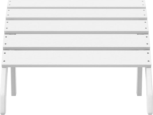 WestinTrends Dylan Outdoor Patio HDPE Adirondack Ottoman Footrest, White