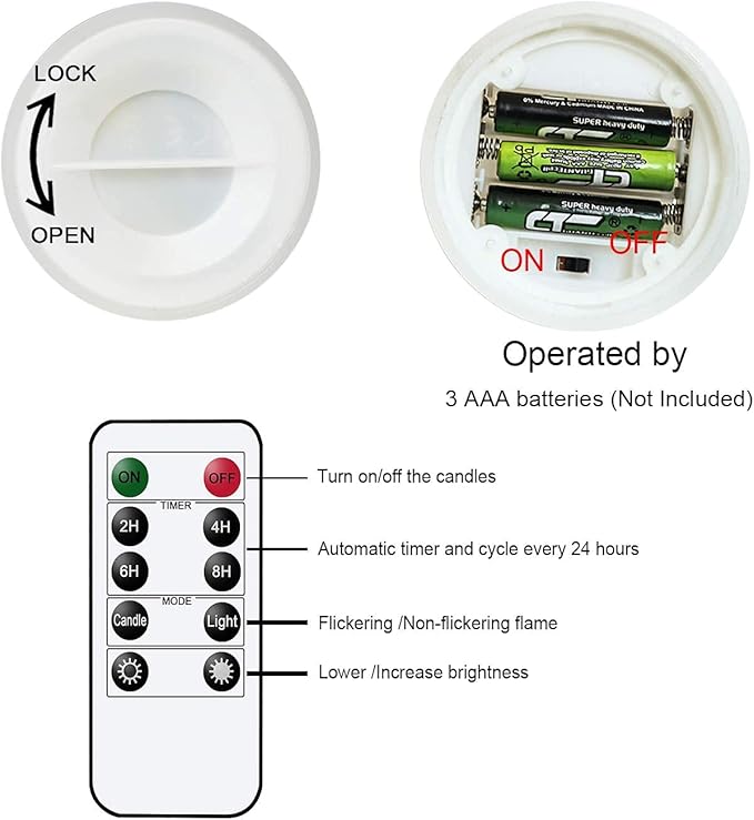 GenSwin Waterproof Flameless Flickering LED Candles with Remote & Timer,Battery Operated Pillar 3D Wick Candles for Indoor Outdoor Lanterns, Won’t melt, Long-Lasting(White, Set of 3)