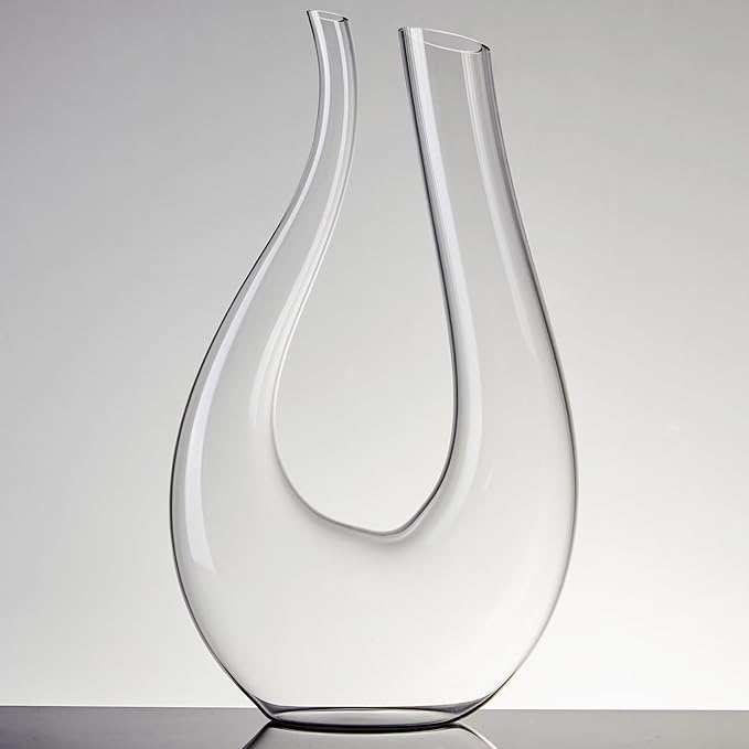 1PC Luxurious U-Shaped Crystal Glass Wine Decanter - High-End European Style, Harp Design, Red Wine, Large Capacity, Perfect for Home, Restaurant, and Household Use