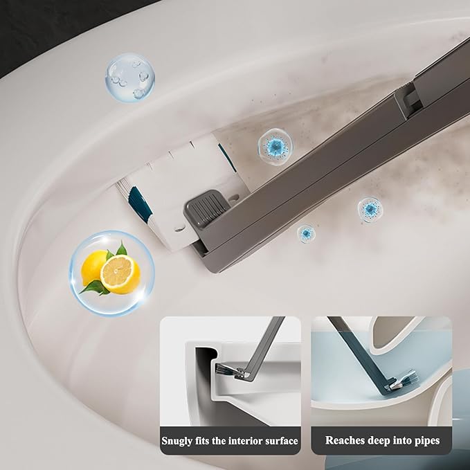 Disposable Toilet Brush with Replaceable Heads, Wall-Mounted Holder, Hygienic Bathroom Cleaning Tool (Dark Grey Toilet Brush + 18 Refills)