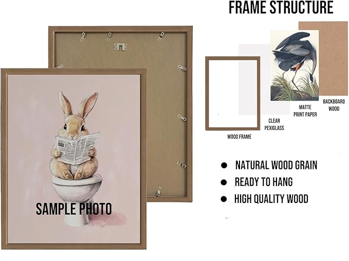 Deer in Forest Poster Art Print, Halloween Scary Vintage Wall Art Academia Spooky Painting Decoration for Horror Prints, Gothic Posters Bedroom Decor 89 (Deer in Forest, 8 x 10 inches, Wood Frame)