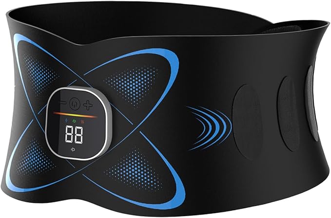 Ab Stimulator Muscle Toner, Abs Stimulator Abdominal Massage Belt with Heat for Belly Fat Burning & Cellulite Melting & Stomach Smooth Firming, Lower Back Massager for Women Men Pain Relief Gifts