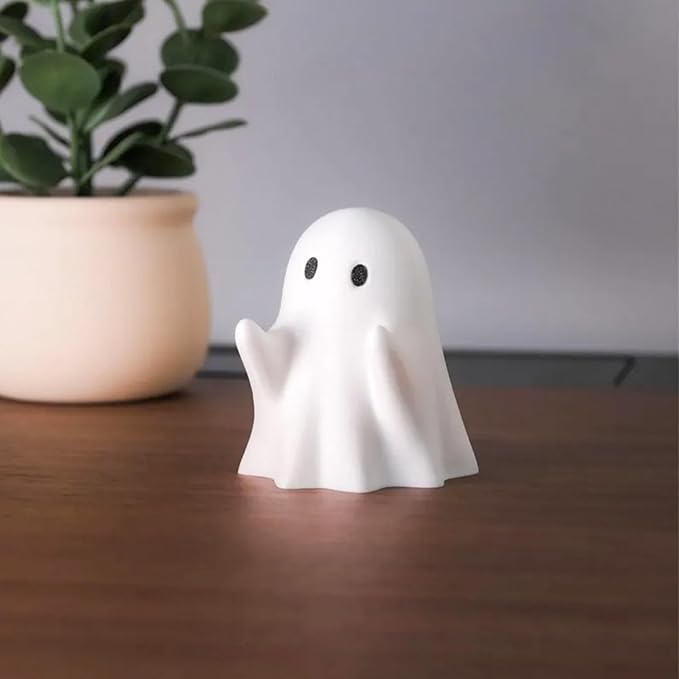 Halloween Ghost Figurine - Spooky Resin Pen Holder Statue, Cute Decor for Halloween Decorations Indoor, Funny Porch and Indoor Spooky Home Decor Gifts