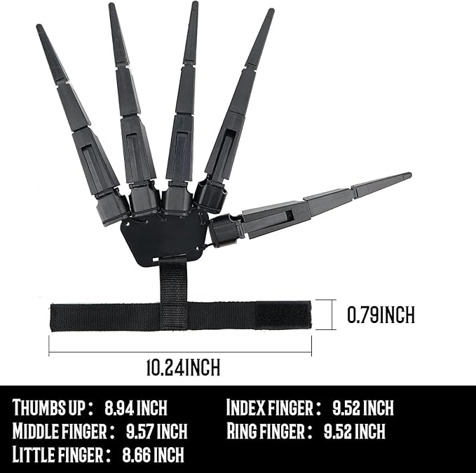 Finger Extension Toys,Scary Skeleton Hand Gloove Witch Ghost Toys Halloween Party Decoration Accessory for Men Women(A Pair-Black) 2025