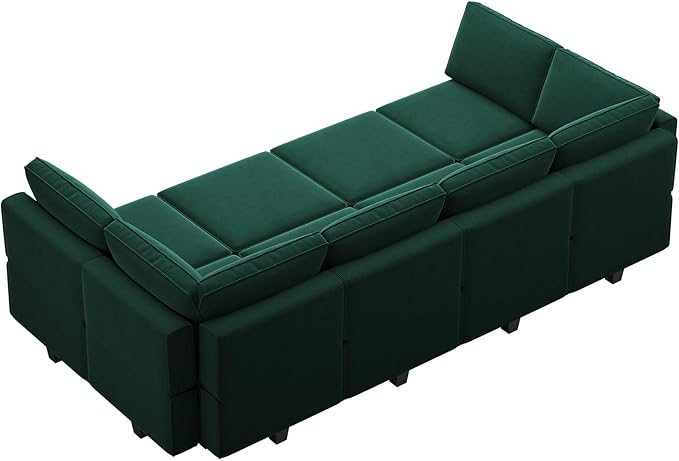Belffin Modular Sectional Sofa with Storage Chaises Sectional Sleeper Sofa Couch 8 Seat Sectional Bed Green