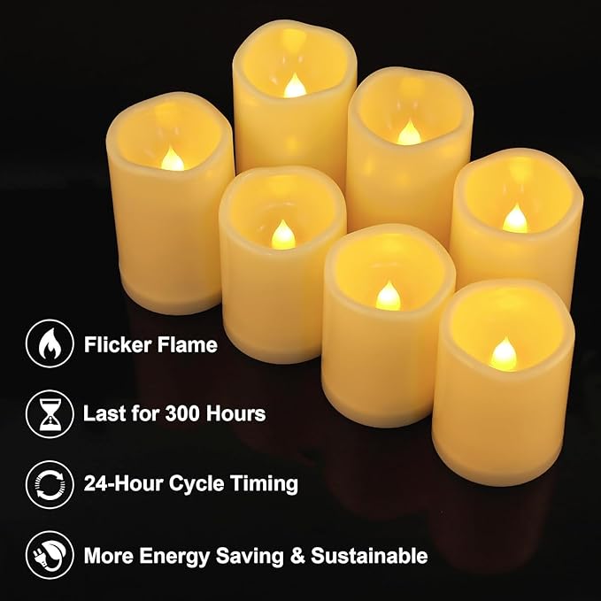 Aignis 14pcs Flameless LED Candles Battery Operated with Remote Timer, Outdoor Indoor Waterproof, Warm Glow for Cozy & Romantic Home/Wedding/Holiday Décor (D 3'' x H 4''/5''/6'')