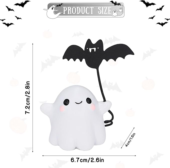 Halloween Ghost Pull Bat Statue Funny Cartoon Spooky Ornament Figurine Mini Halloween Figurine Decorations Cute Spooky Bat Statue for Home Office Car Decorations Ornament