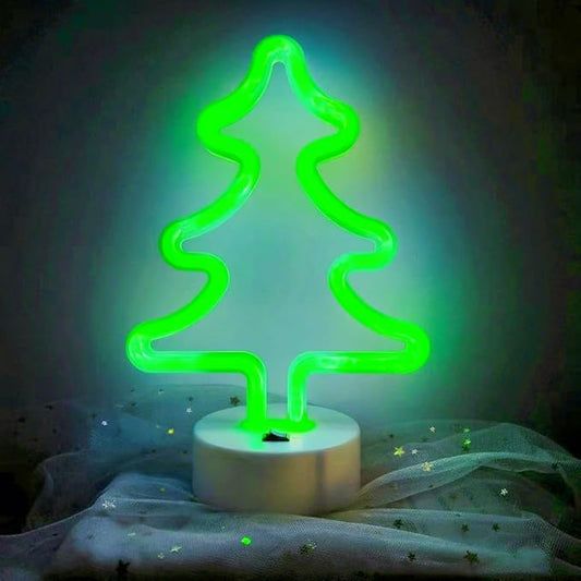 Christmas Tree Neon Light Signs for Bedroom Bedside Dorm Wall Decor,Neon Light up Christmas Decor LED Night Lights Table Ornaments Gifts for Kids Christmas Party,Battery Powered or USB Powered