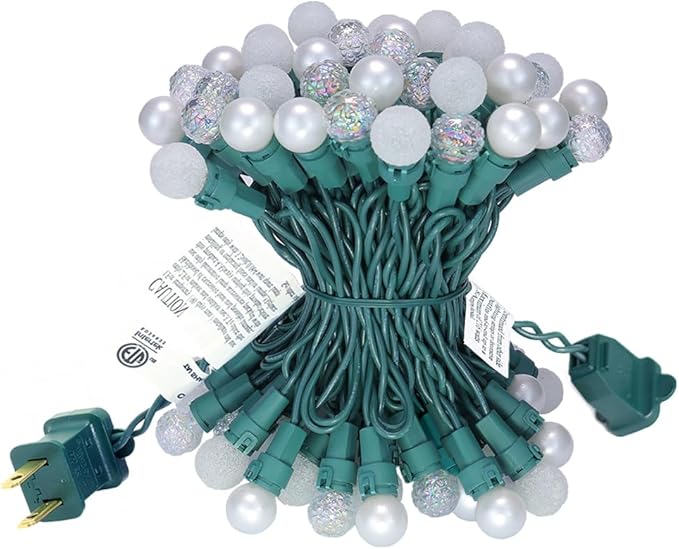 Christmas Lights Warm White 70 LED G15 Glass Blubs Globe String Light Plug in ETL Certified Outdoor Indoor String Light for Holiday Party Christmas Tree Patio Party Garden Yard Gazebo Wedding Decor