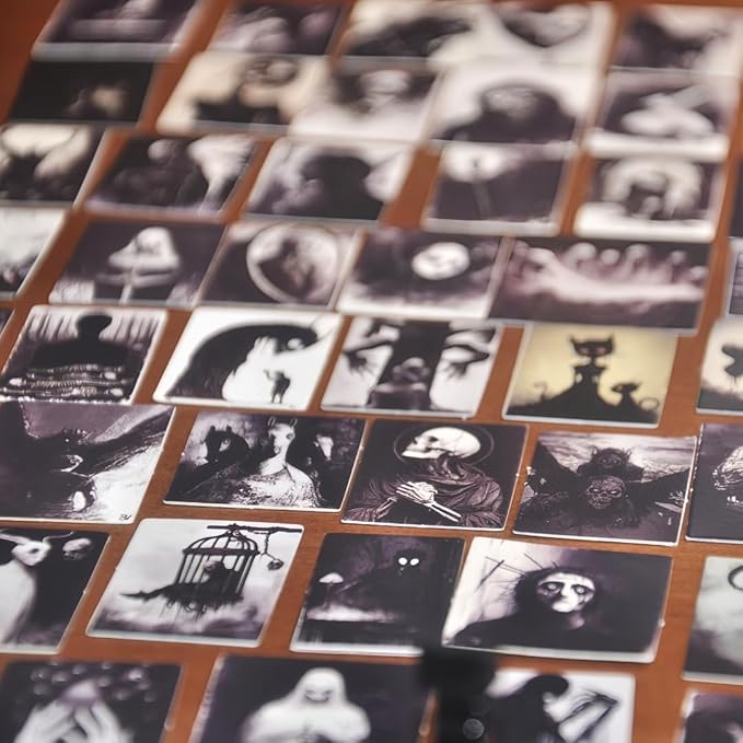 69Pcs Miniature Horror Diorama Set: Mini Black,DSLR Camera Prop, Gothic Posters & Abstract Art for 1:6 Scale Dollhouses - Creepy Display Decor for Adults