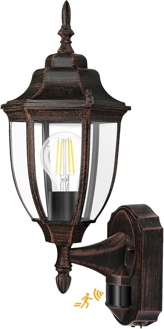 Lamomo Outdoor Wall Sconce, Dusk to Dawn Motion Sensor Light Fixtures, Exterior Aluminum Waterproof Porch Lights for Patio Front Door Garage (1 Pack)