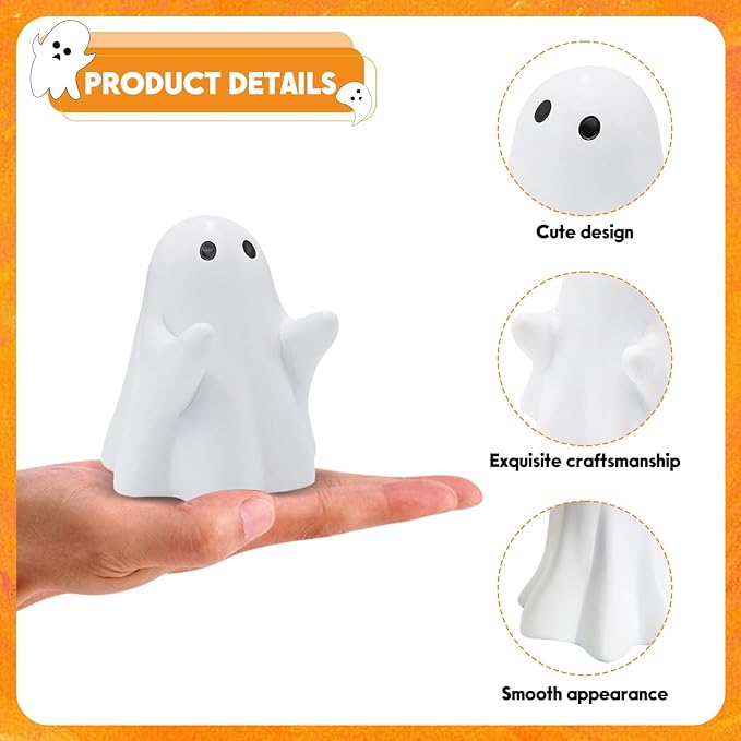 Halloween Ghost Figurine - Spooky Resin Pen Holder Statue, Cute Decor for Halloween Decorations Indoor, Funny Porch and Indoor Spooky Home Decor Gifts