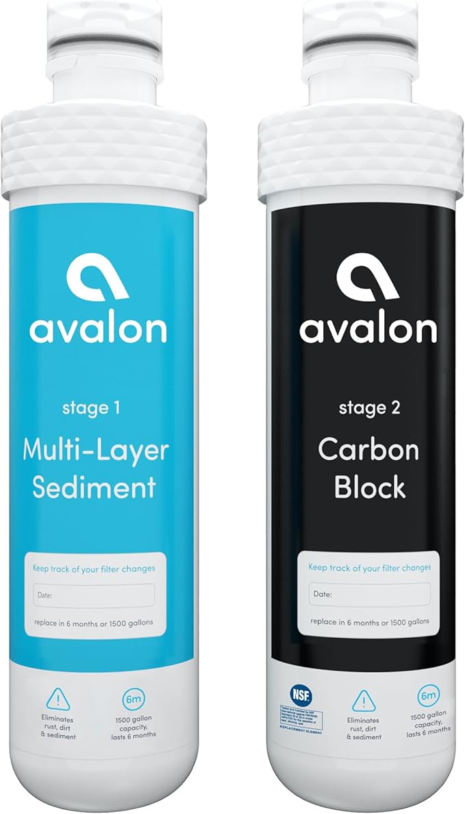 Avalon Genuine 2 Stage Replacement Filters For All Avalon Branded Bottleless Water Coolers NSF Certified, 2 Count (Pack of 1)