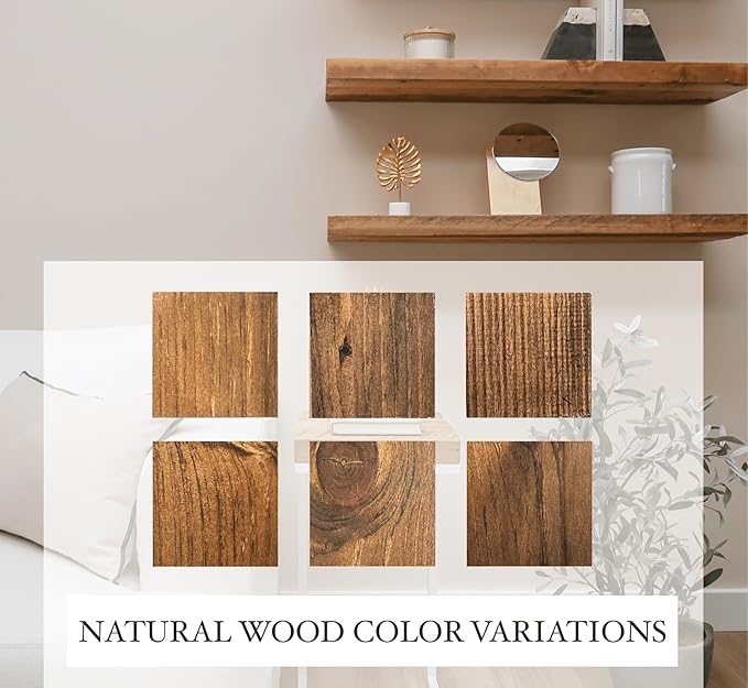 Rustic Shelves with J-Brackets Set of 2, Industrial Shelf, Kitchen Shelves, Solid Wood, Decorative Wall Storage, Heavy Duty, URBANDI (Provincial, 36Wx8D)