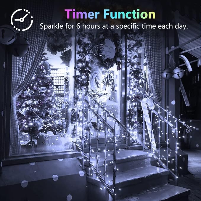 6 Pack 60LED Battery Operated Fairy Lights with Remote, 8 Modes LED String Lights with Timer, Dimmable, Memory Function, Waterproof Twinkle Fairy Lights for Outdoor Indoor Christmas Decor(Cool White)