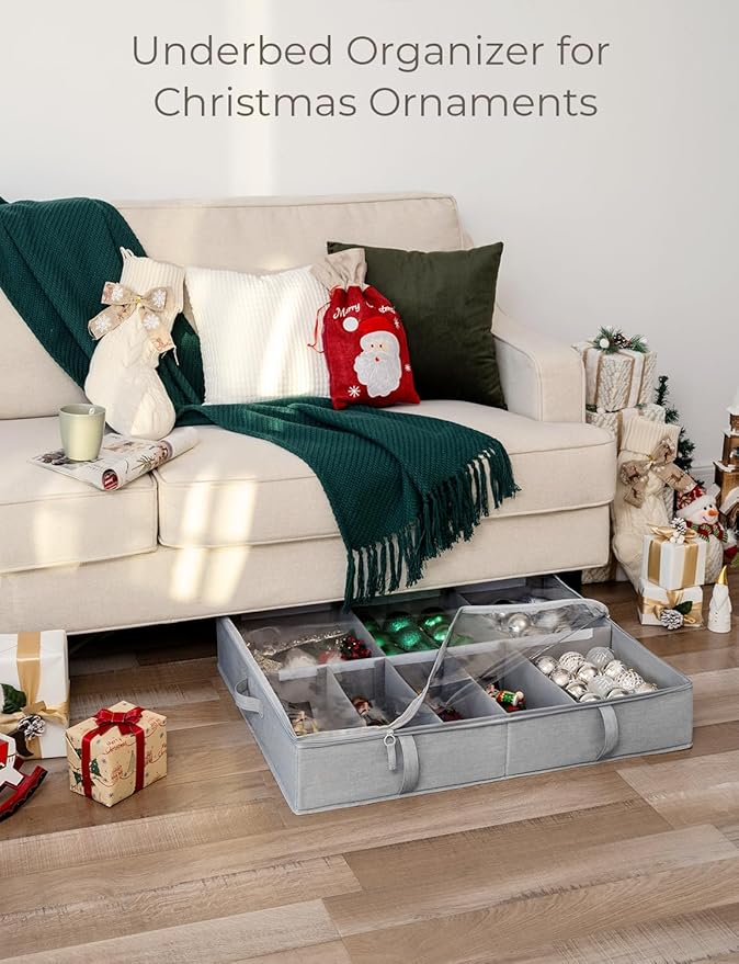 StorageWorks Under Bed Shoe Storage Organizer, Underbed Shoes Container with Adjustable Dividers, Shoe Storage Basket with Cover, Grey, 2-Pack, Space-Saving Shoe Box Fits up to 24 Pairs