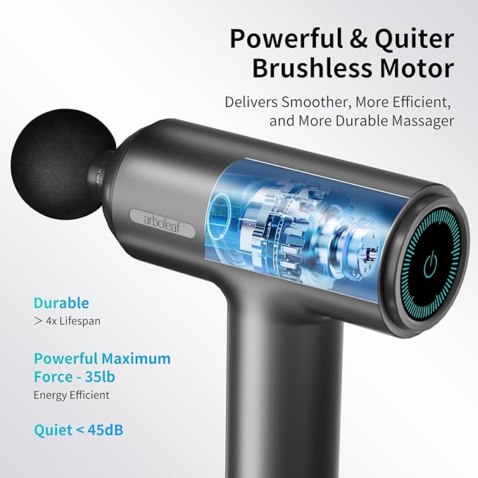 arboleaf Massage Gun, Powerful Massage Gun Deep Tissue, Handheld Percussion Muscle Massager with Portable Travel Case for Athletes, Relax, Gifts