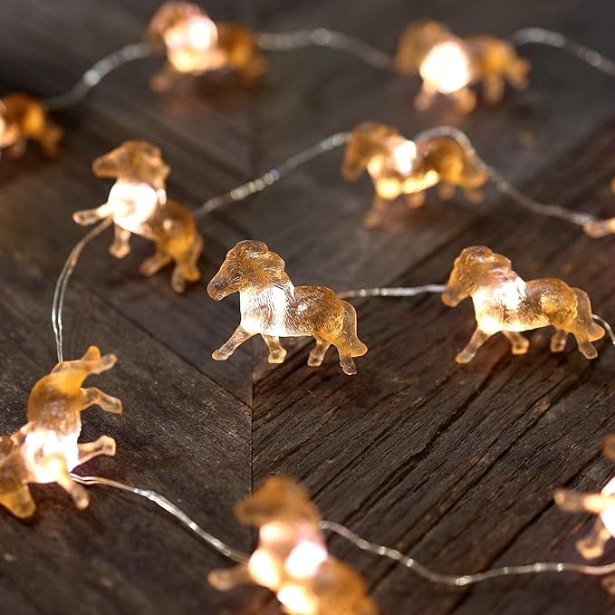 Fairy Pony String Lights Unique Decorative Light Horse Gifts for Girls Cute Lights 20LEDs 8ft Battery Operated for Birthday Horse Lover Xmas Thanksgiving Decor