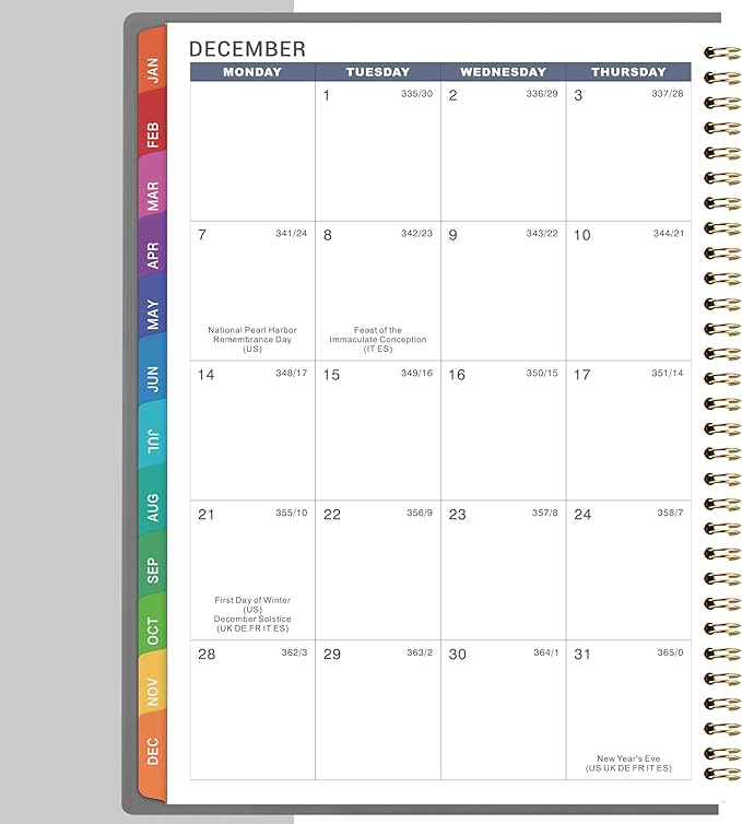 2026 Weekly Appointment Book - Appointment Book 2026, Jan 2026 - Dec 2026, Daily/Hourly Planner with Tabs, 15 Minutes, 8.26"x 11.4", Wirebound - Grey