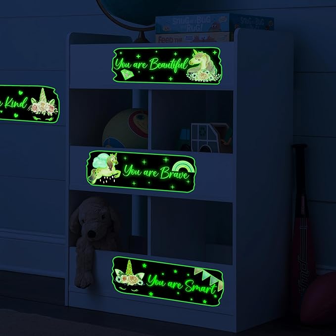 Glow in The Dark Stars Unicorn Wall Decals, Glowing Motivational Wall Art Inspirational Sticker, Peel and Stick Wall Decal for Girl's Room