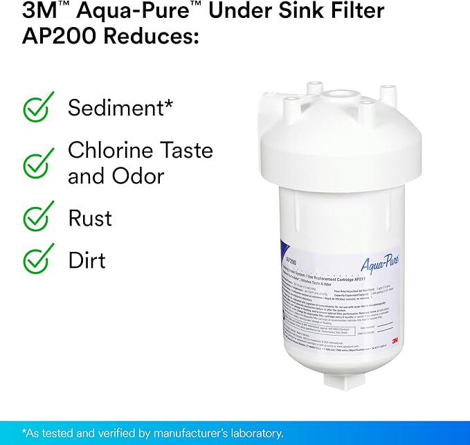 3M Aqua-Pure Under Sink Water Filter System AP200, Full Flow