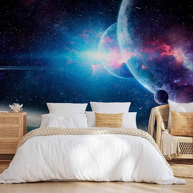 artgeist Premium Wall Mural Cosmos Galaxy 79x55 in - XXL Non-Woven Wallpaper Fleece Wall Decor Photo Print Picture Image Design Stars Solar System Universe Space b-C-10047-a-a