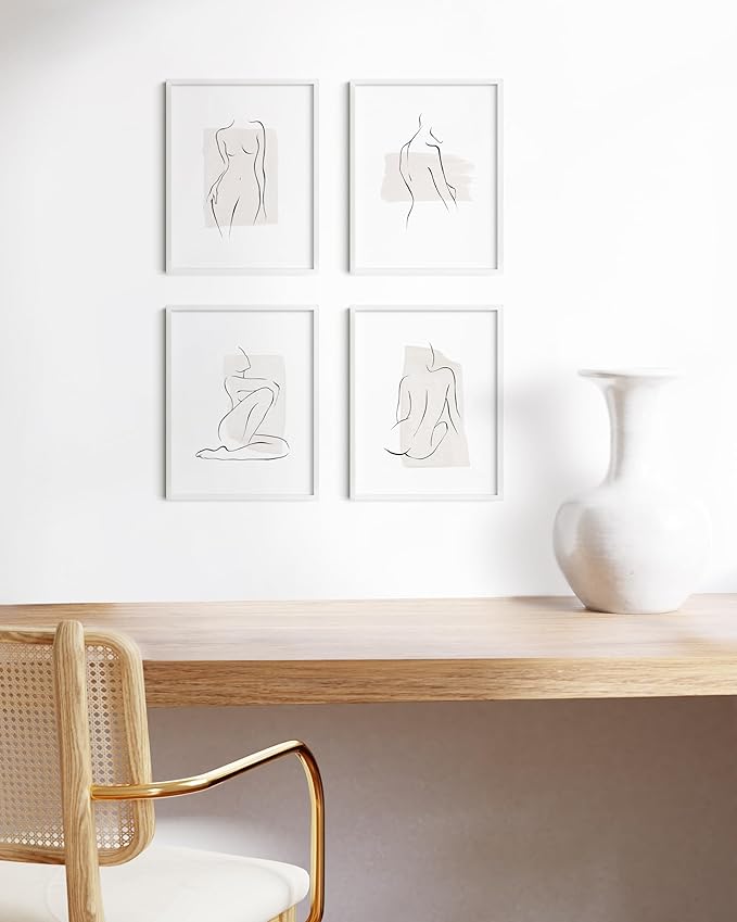 HAUS AND HUES 8.5x11 White Metal Picture Frames - Features Premium Aluminum, Vertical & Horizontal Hang, Shatterproof Plexiglass - Perfect for Home, Room, Office (8.5x11 in, White, Set of 9)