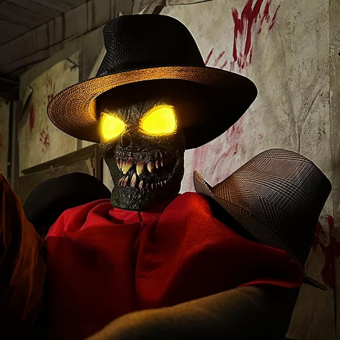 Haunted Hill Farm Life-Size Animatronic Coatrack Monster by Tekky Halloween Decoration with Motion-Activated Sounds