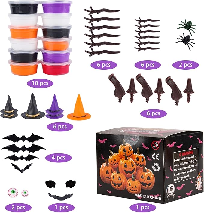Halloween Pumpkin Air Dry Clay,Halloween Pumpkin DIY Crafts Kit, Arts and Craft Party Supplies,Creative Air Dry Clay Modeling Indoor Decorations
