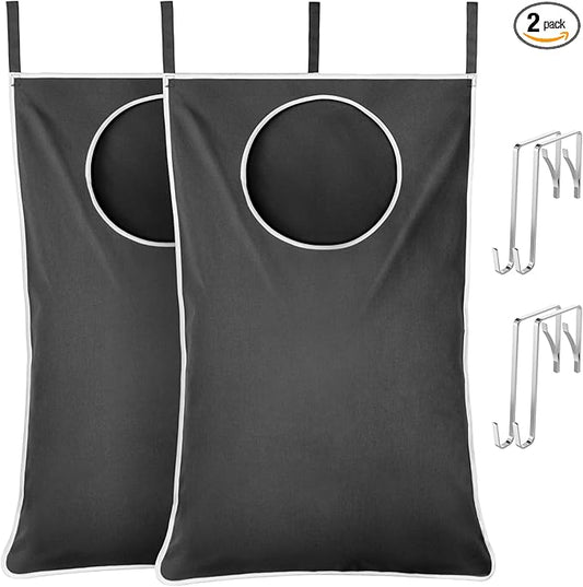 Lifewit 2 Pack Over Door Laundry Hamper, Large Collapsible Hanging Laundry Hamper, Hanging Laundry Basket Bag for Bathroom Bedroom Dirty Clothes Storage Organizer, Dark Gray