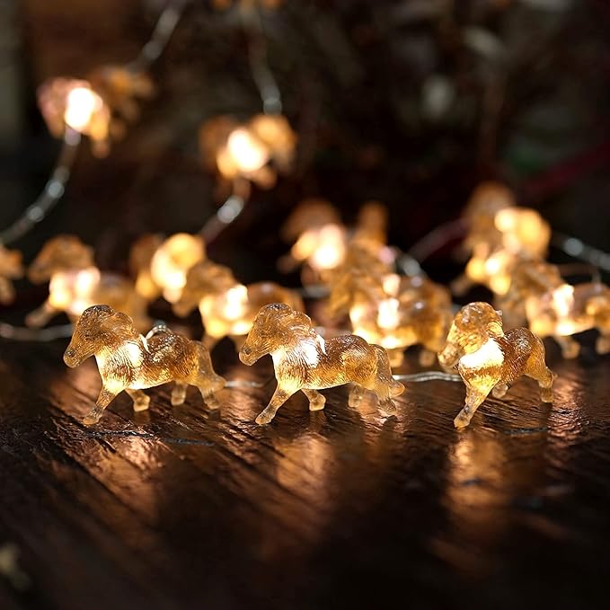 Fairy Pony String Lights Unique Decorative Light Horse Gifts for Girls Cute Lights 20LEDs 8ft Battery Operated for Birthday Horse Lover Xmas Thanksgiving Decor