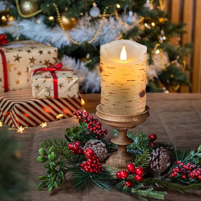 Flameless Battery Operated LED Candles 3D Wick with10key Button Remote Control 24-Hour Timer Set of 3 Electric Flickering Pillar Real Wax，Wedding, Party, Christmas and Home Decoration